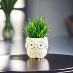 Akaar Artificial Fern Plant with Hard Plastic Owl Pot