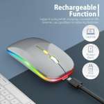 Dezful Rechargable lighting mouse Wireless Optical Mouse (Bluetooth, 2.4GHz Wireless, Gray)