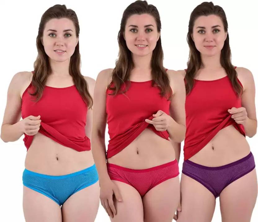 The Boring Company Pack of 3 Women Hipster Multicolor Panty