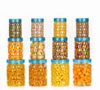 Pack of 12 Plastic Cereal Dispenser – 350 ml, 650 ml, 1200 ml ATMAN Blue
