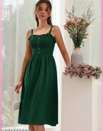 Women A-line Green Dress