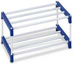 Sharma ji Store Plastic Collapsible Shoe Stand (Blue, White, 2 Shelves, DIY(Do-I… more