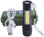 High Quality LED Torch Flashlight with COB Light Mini Waterproof Portable Torch … more