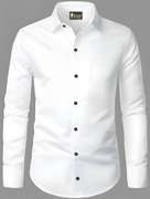 Men Solid Casual White Shirt