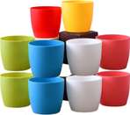 Leafy tales Plastic Cool Pot, Multicolor 10 x 10 x 8 cm 10 Pieces Plant Containe… more