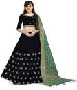 Girls Lehenga Choli Ethnic Wear Embroidered Lehenga Choli (Black, Pack of 1)