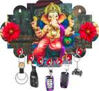Wood ganesh key hanger