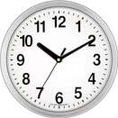 Analog Wall Clock (Silver, With Glass)