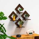 Pot Stand Set of 4 Piece Decorative Wooden Wall Hanging