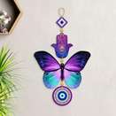 Shashank wooden fusion butterfly with evil eye wall hanging,office,living room (… more