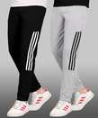 Striped Men Black, Grey, White Track Pants