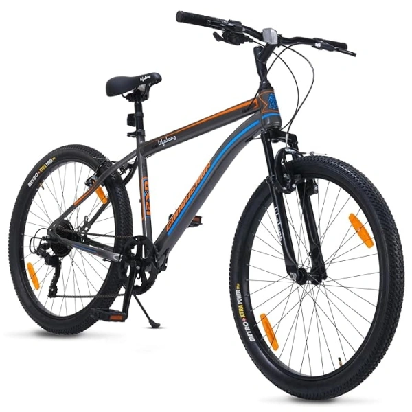 Lifelong Cycle for Adults MTB Gear Cycle Mountain Bike with V Brakes Lightweight Bicycle for Men and Women Rider Height 5 5 Above Ages 14 Black Thuttu